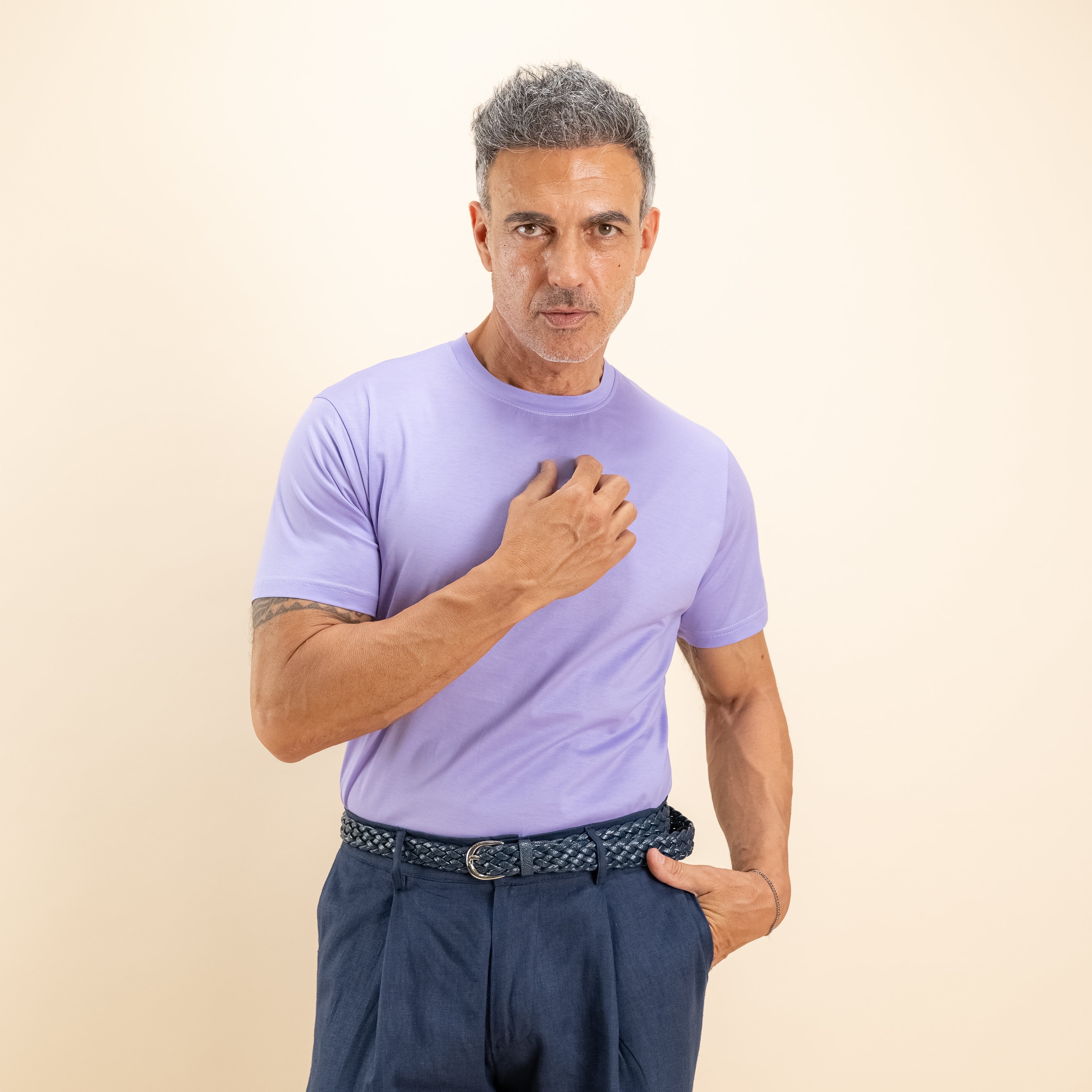 T-shirt in Filo di Scozia - Lilla
