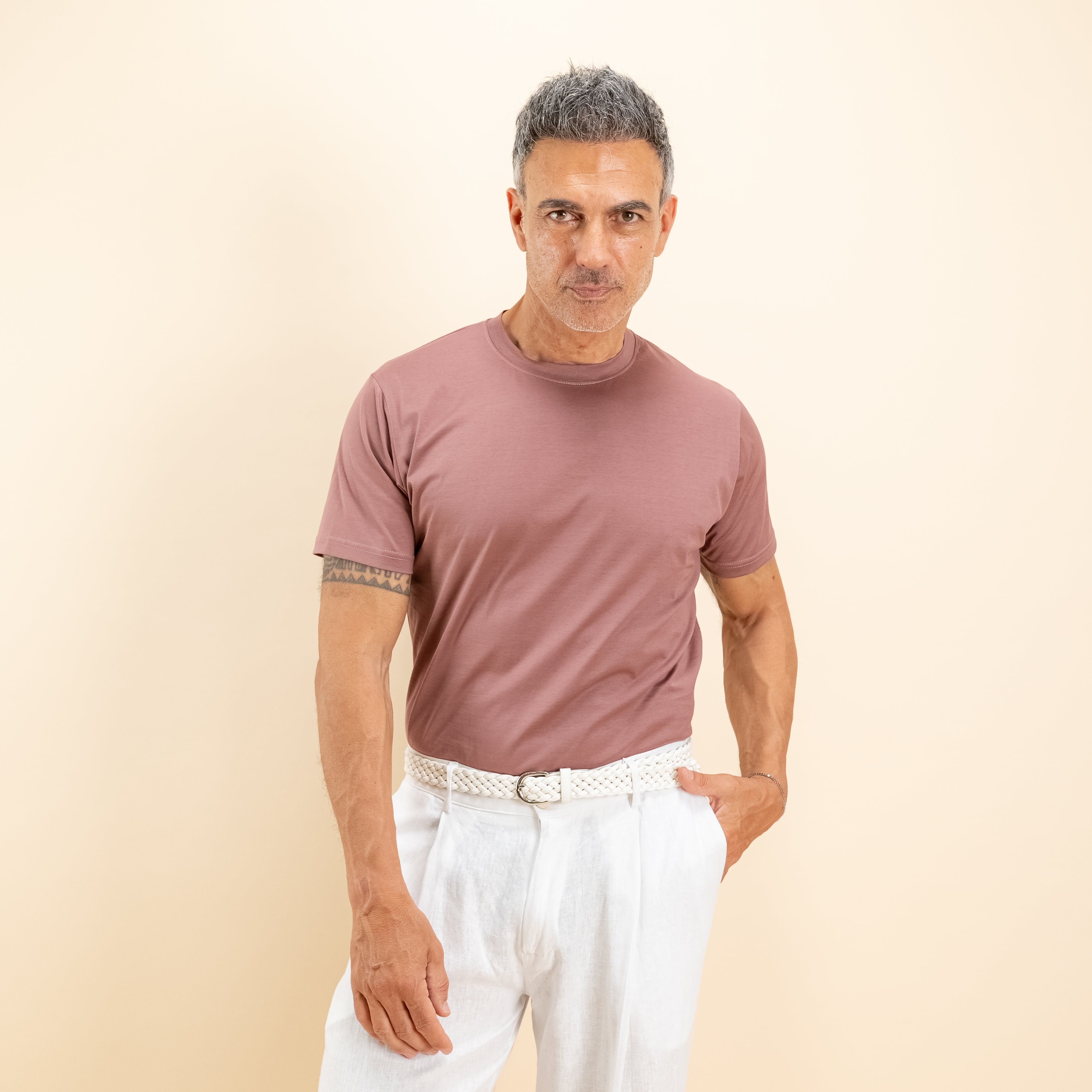 T-shirt in Filo di Scozia - Salmone