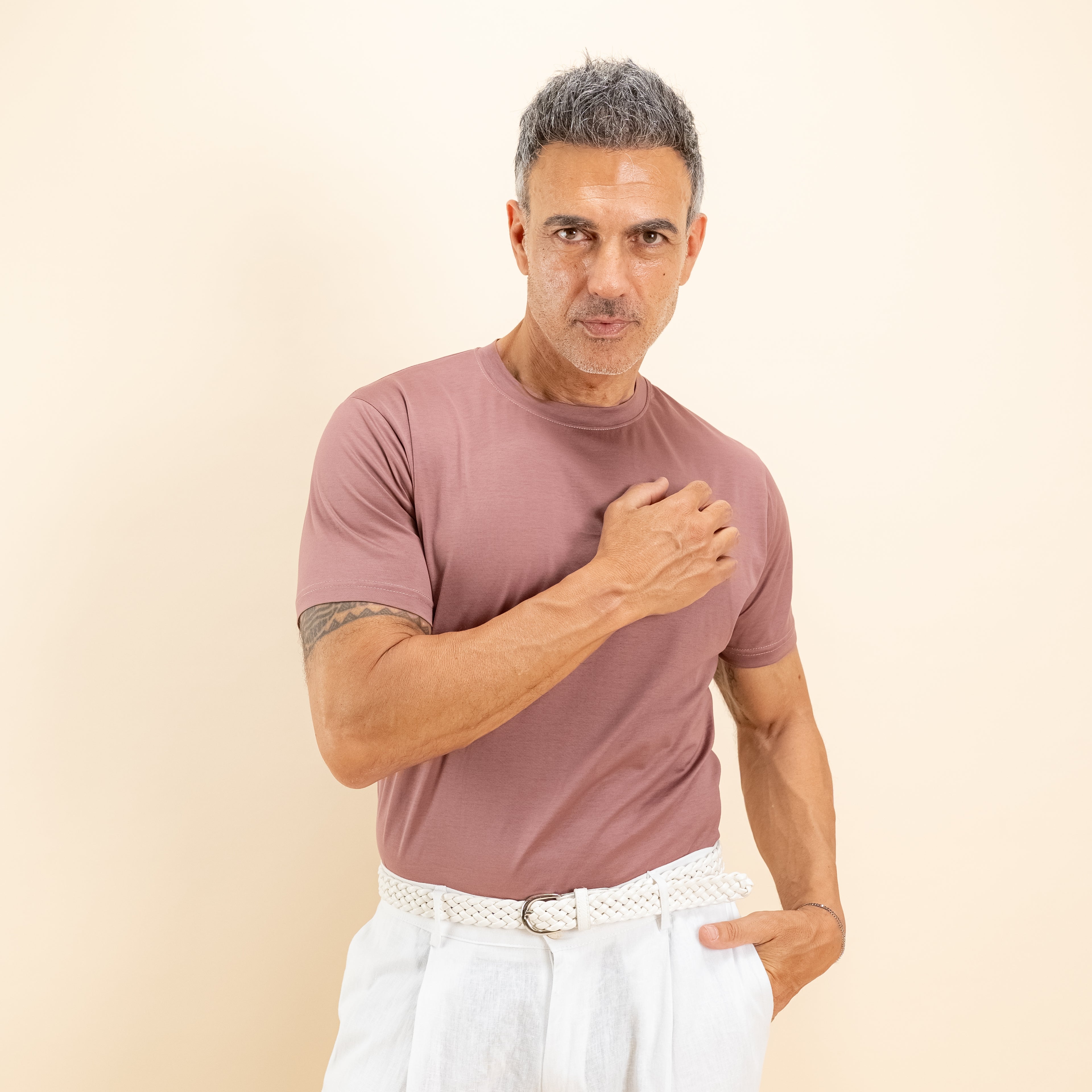 T-shirt in Filo di Scozia - Salmone