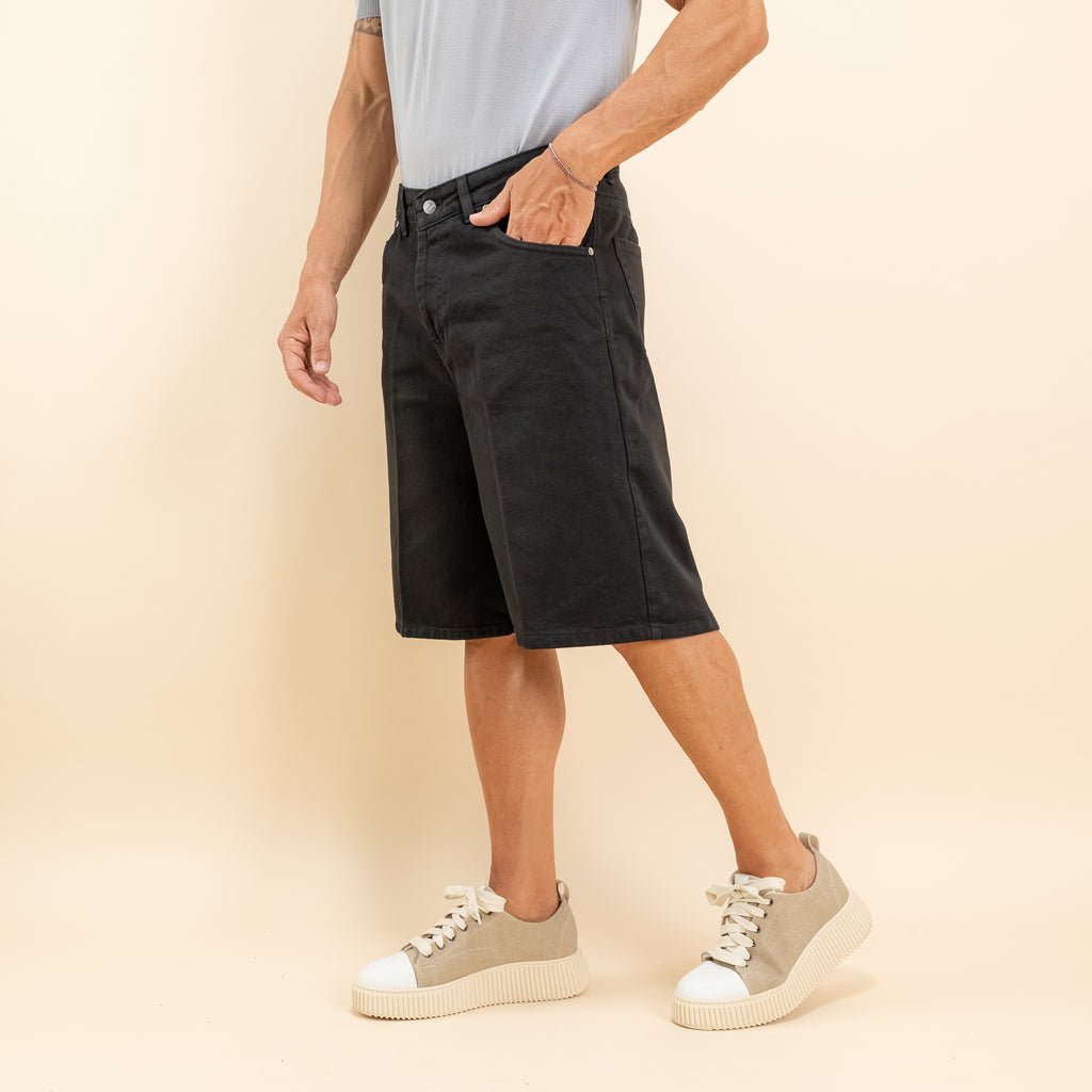 Bermuda jeans sartoriale - Nero