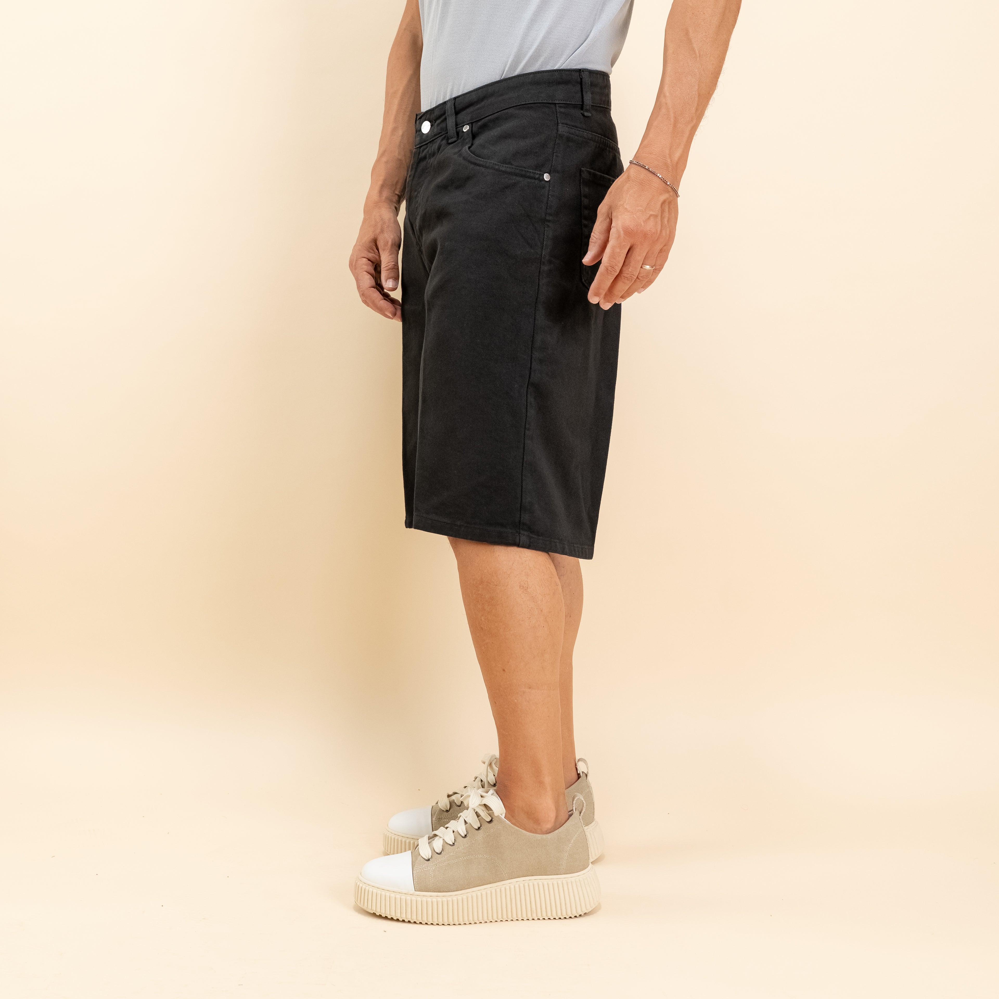 Bermuda jeans sartoriale - Nero