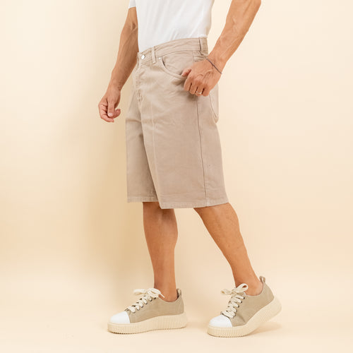Bermuda jeans sartoriale - Beige