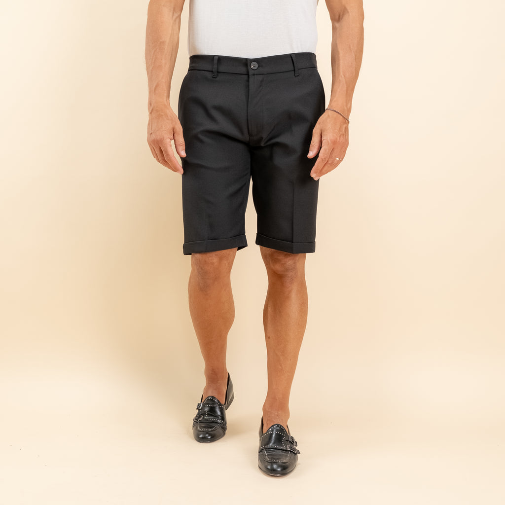 Bermuda sartoriale con elastico posteriore - Nero