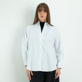 Camicia Oversize Asimmetrica con Spacchi Laterali - Bianco