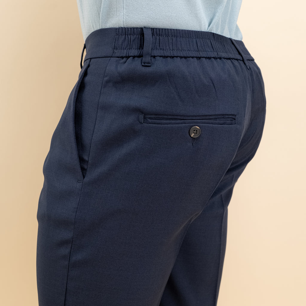 Bermuda sartoriale con elastico posteriore - Blu