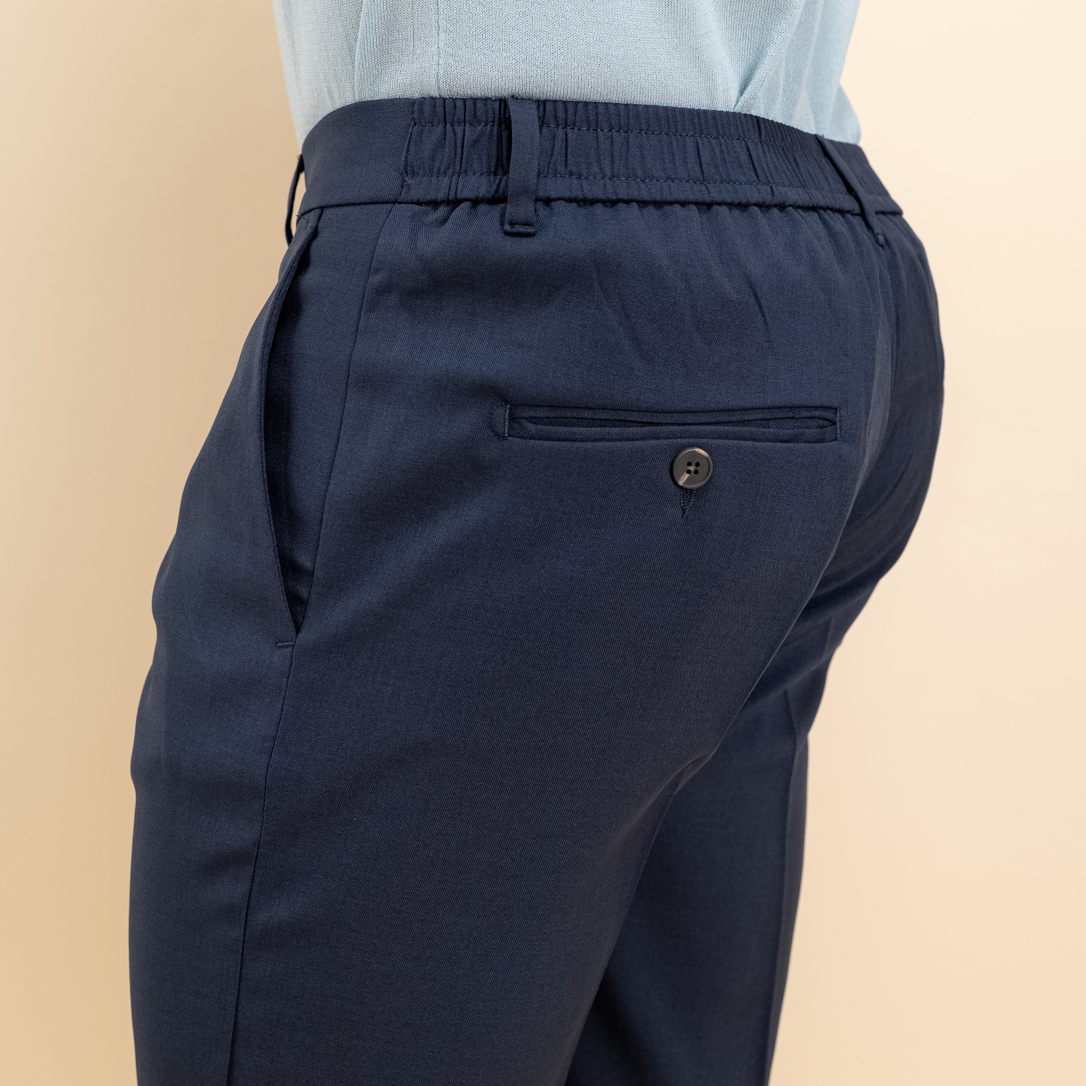 Bermuda sartoriale con elastico posteriore - Blu