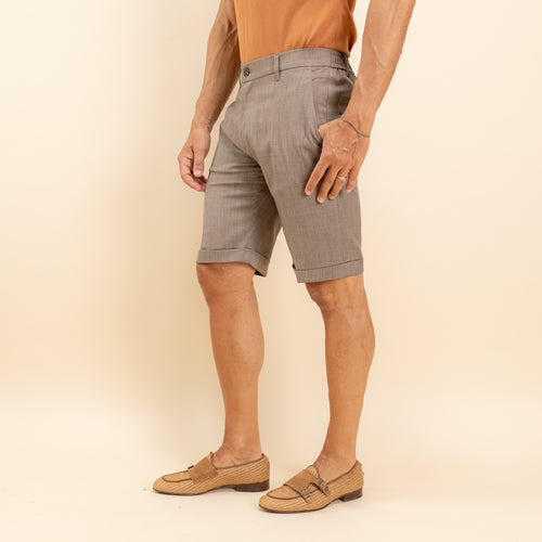 Bermuda sartoriale con elastico posteriore - Moro