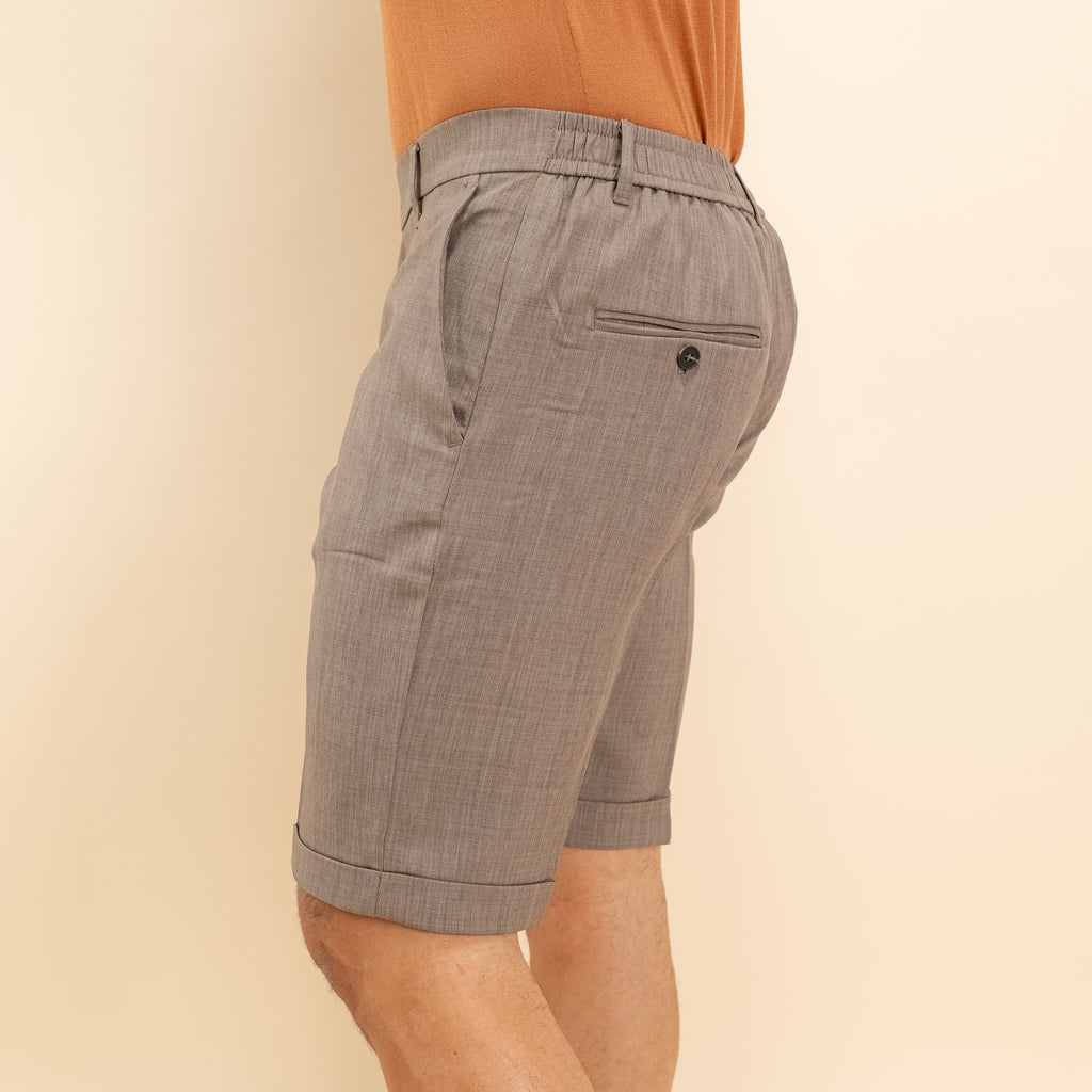 Bermuda sartoriale con elastico posteriore - Moro