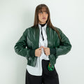 Bomber in Vera Pelle - Verde