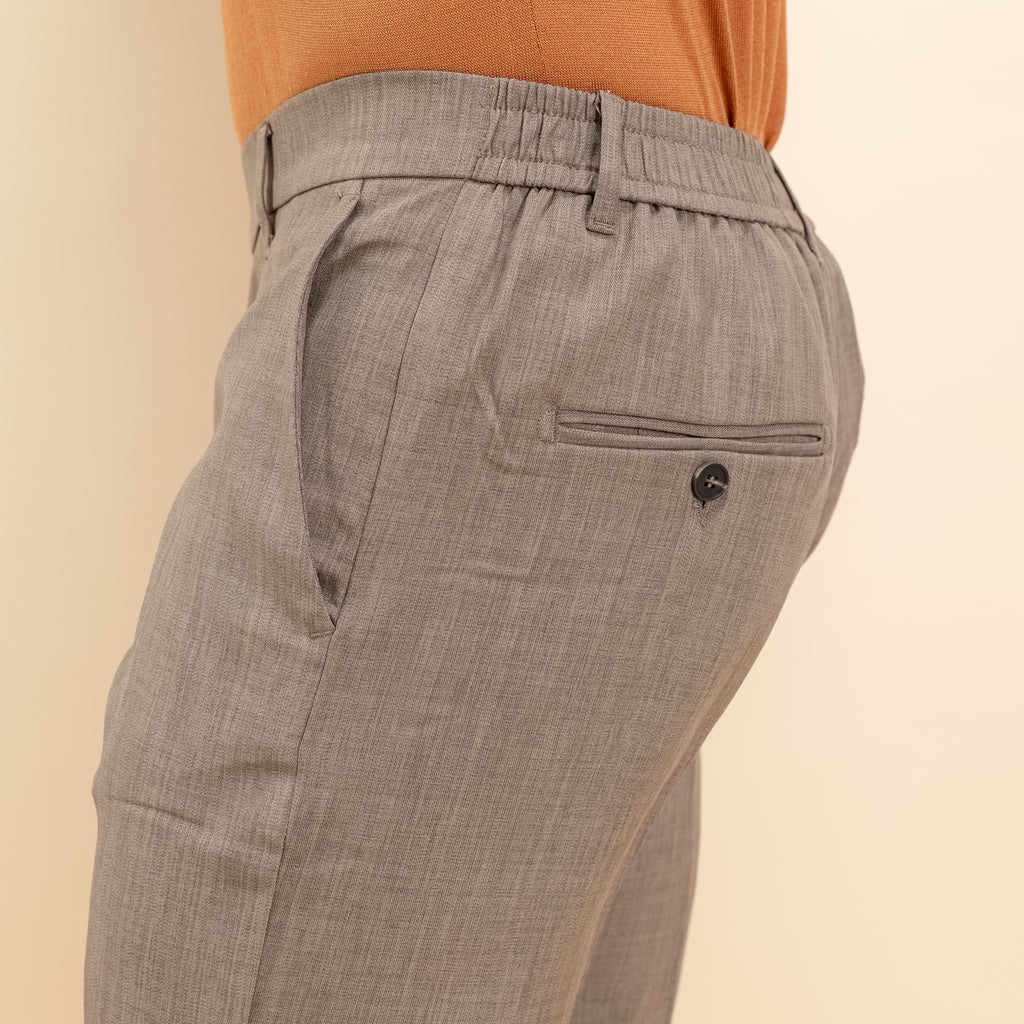 Bermuda sartoriale con elastico posteriore - Moro