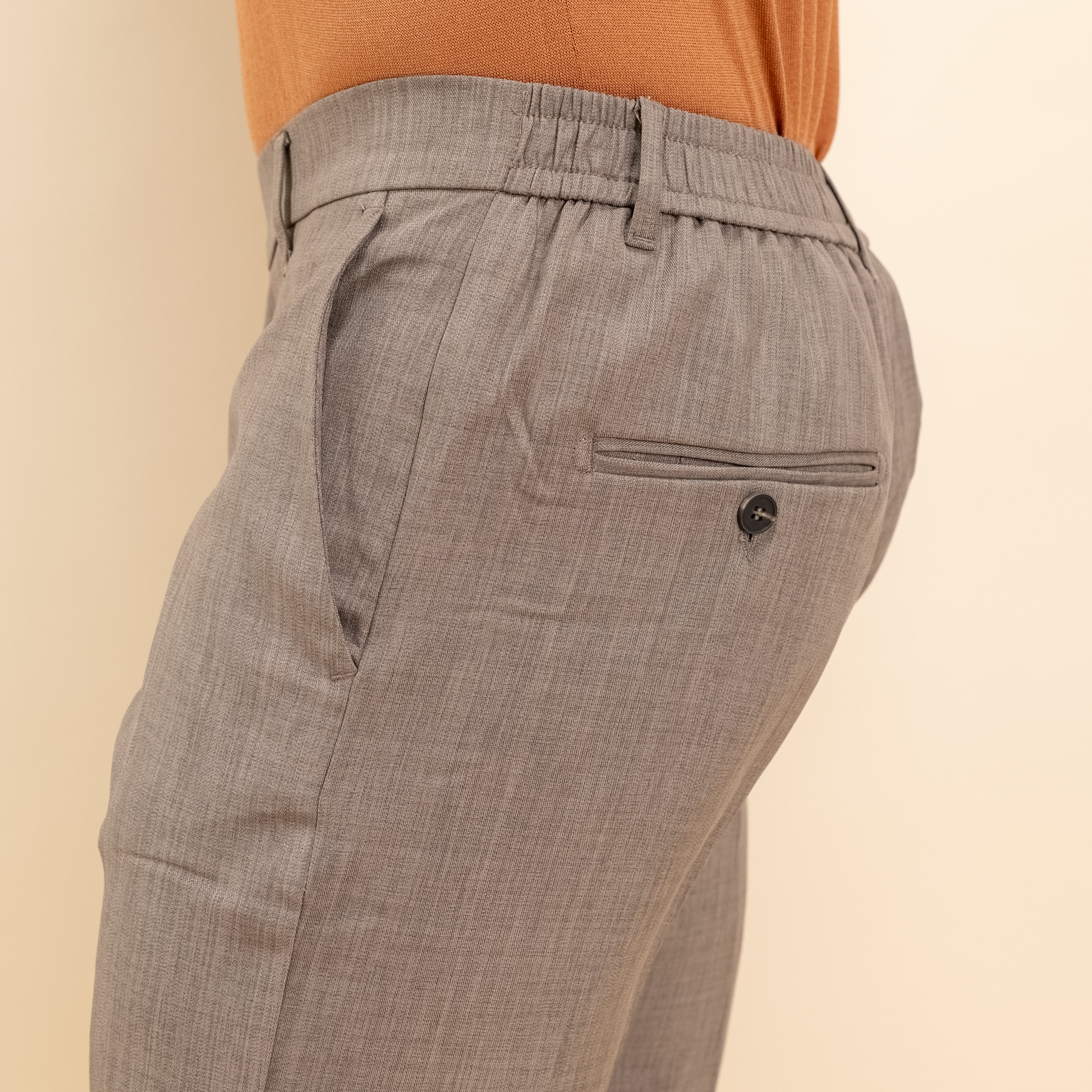 Bermuda sartoriale con elastico posteriore - Moro