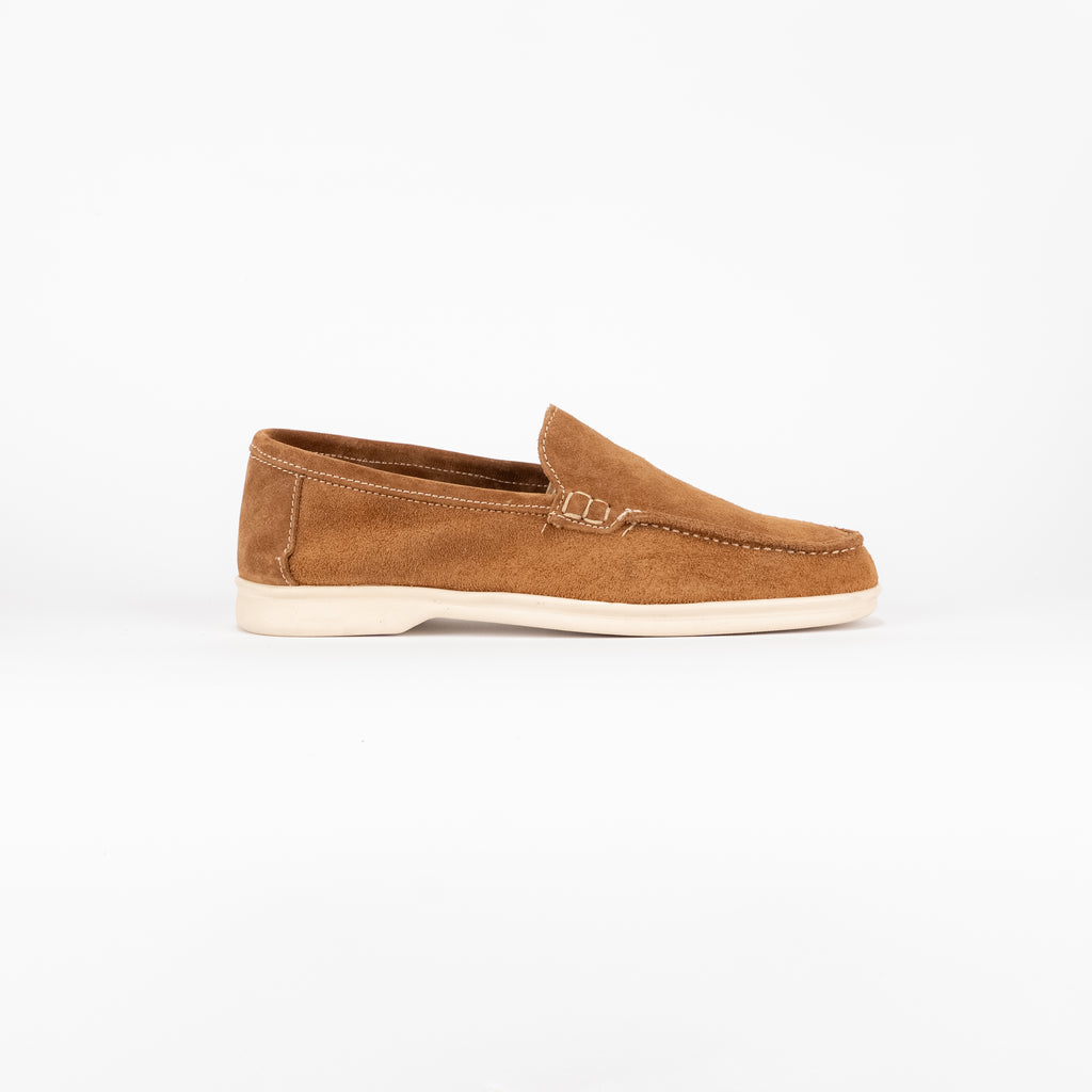 Mocassino slipper fondo gomma - Tabacco