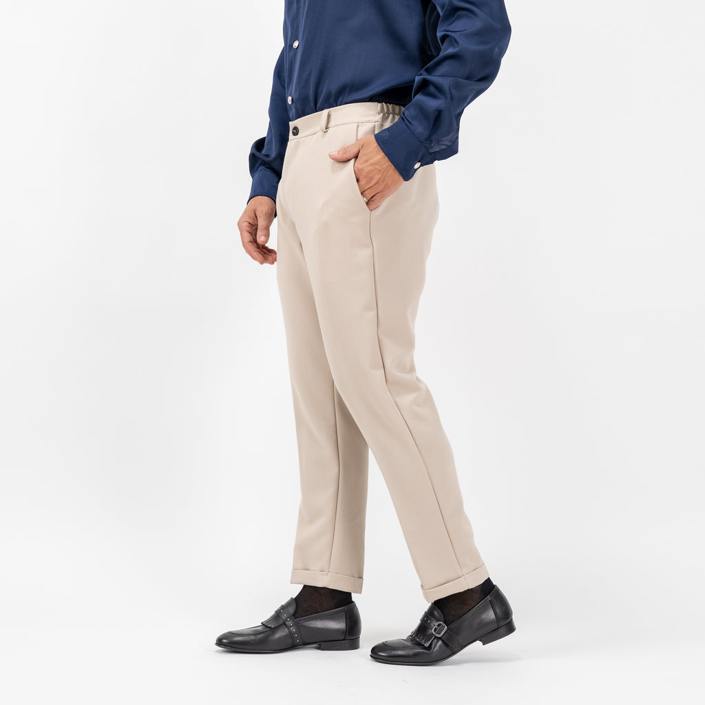 Pantalone con molla posteriore - Beige