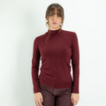 Dolcevita in Cotone Elasticizzato a Maniche Lunghe - Bordeaux