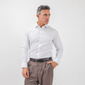 Camicia sartoriale con fintone coperto - Bianco