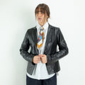 Veste perfecto femme en cuir véritable - Noir