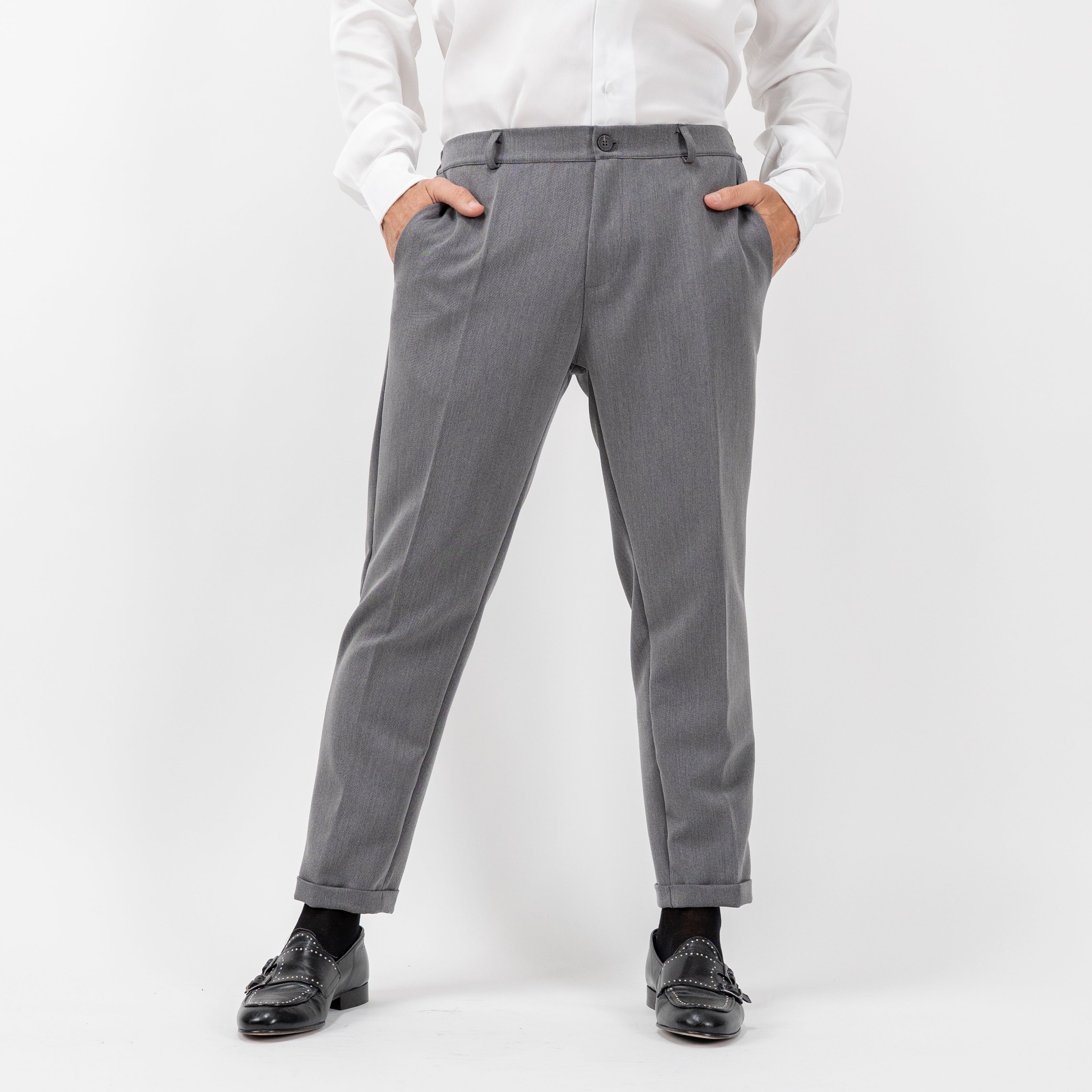 Pantalone con molla posteriore - Grigio