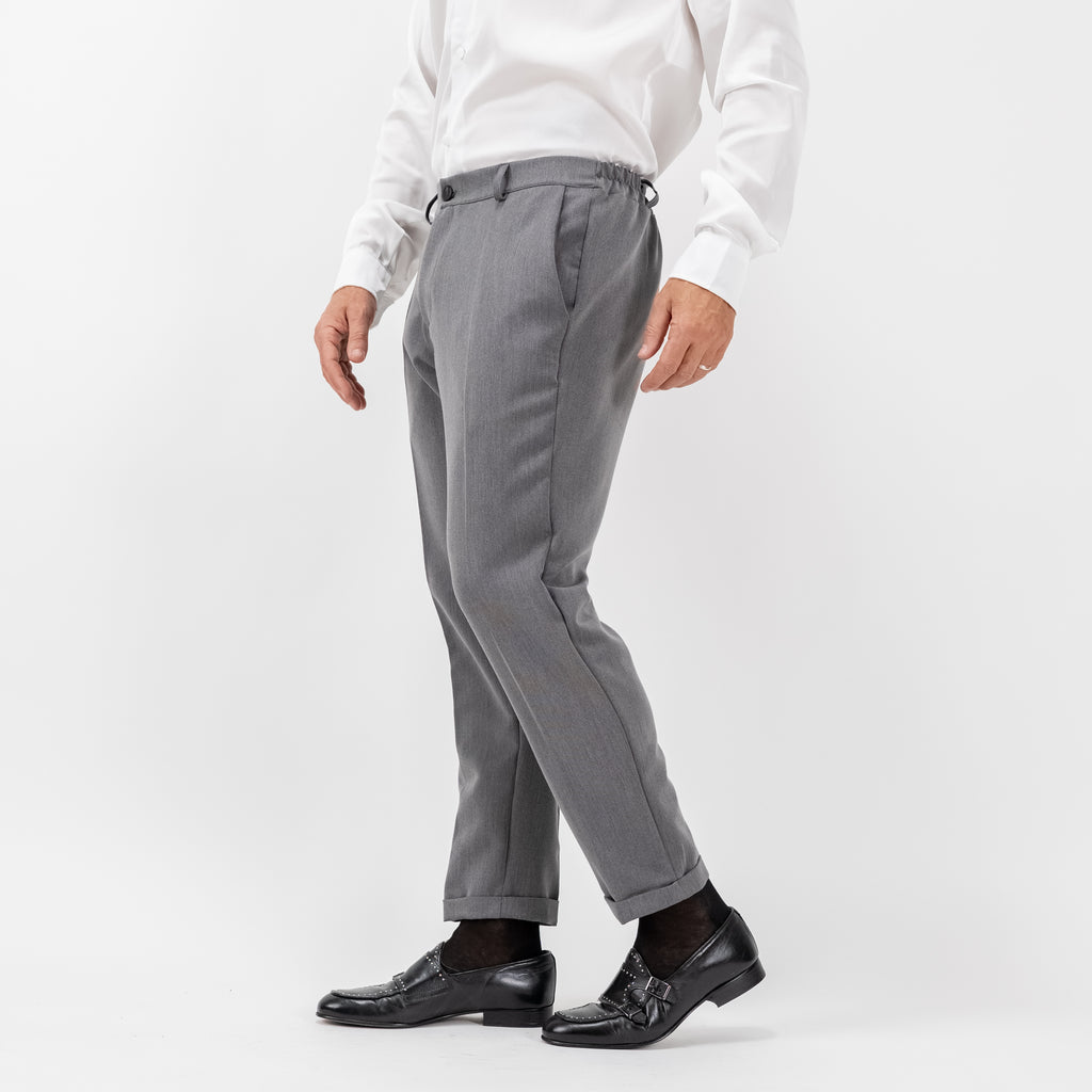 Pantalone con molla posteriore - Grigio