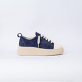 Suede Sneaker with Oversized Laces - Blue