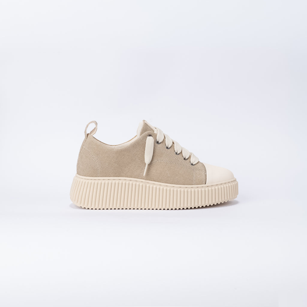 Zapatillas de lona con cordones extragrandes - Arena