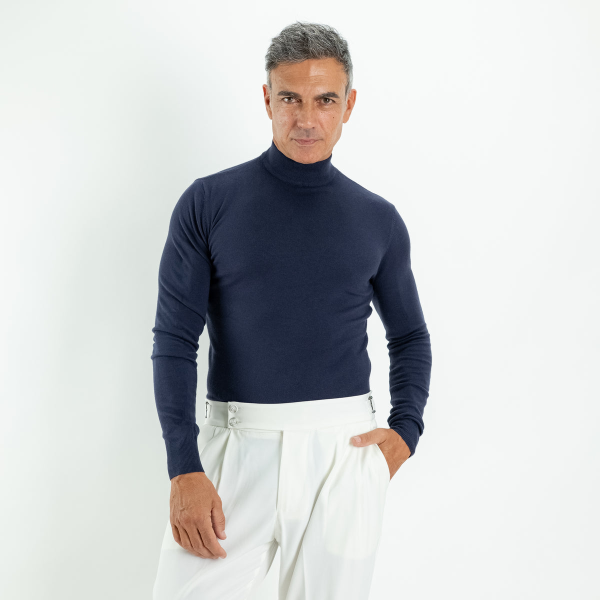 Mock-Neck Dolcevita - Midnight Blue