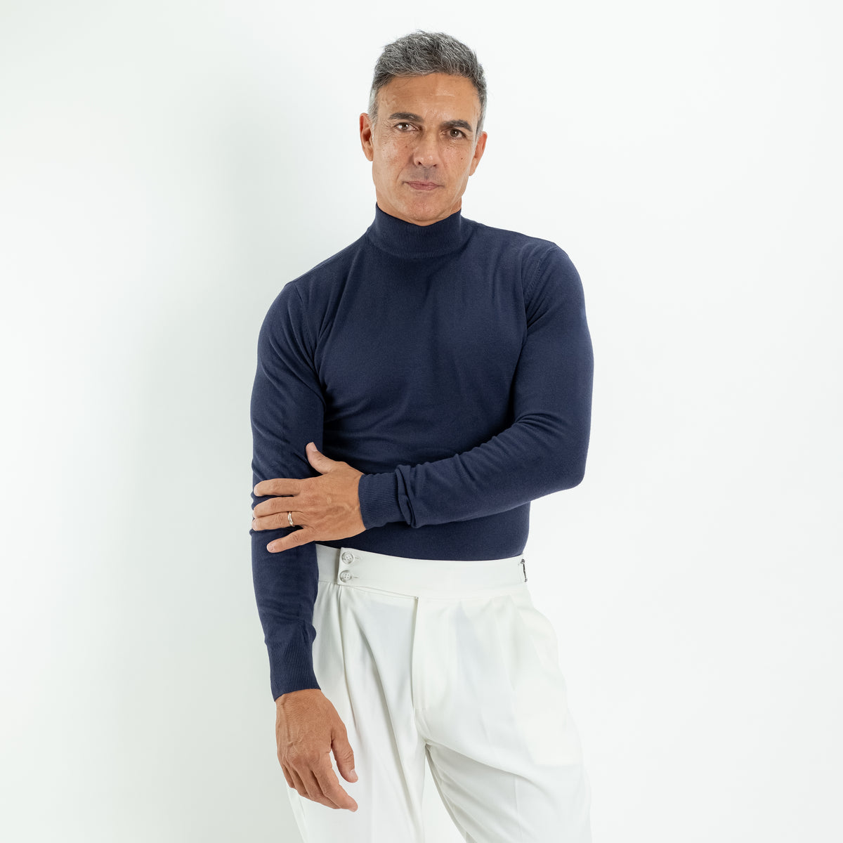 Mock-Neck Dolcevita - Midnight Blue