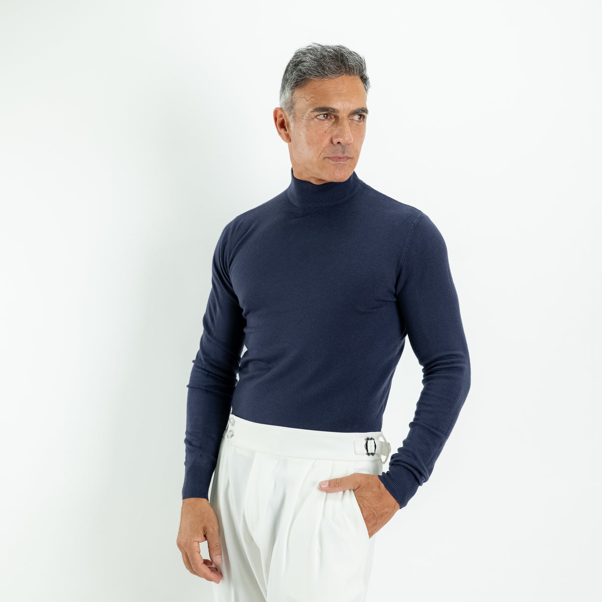 Mock-Neck Dolcevita - Midnight Blue