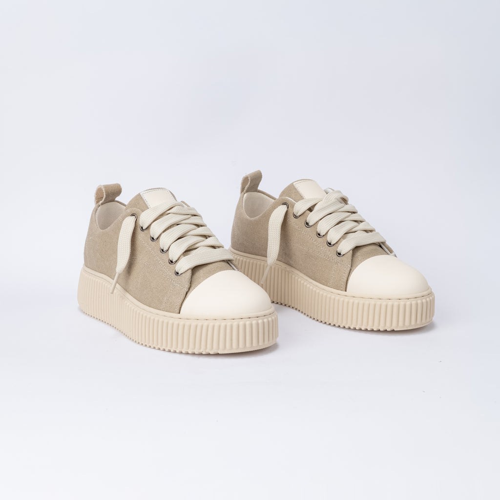Zapatillas de lona con cordones extragrandes - Arena