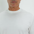 T-shirt con colletto a costina - Bianco