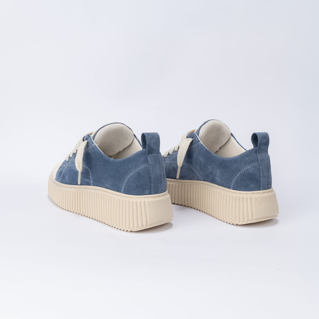 Sneaker in suede con Lacci Oversize - Blu Jeans
