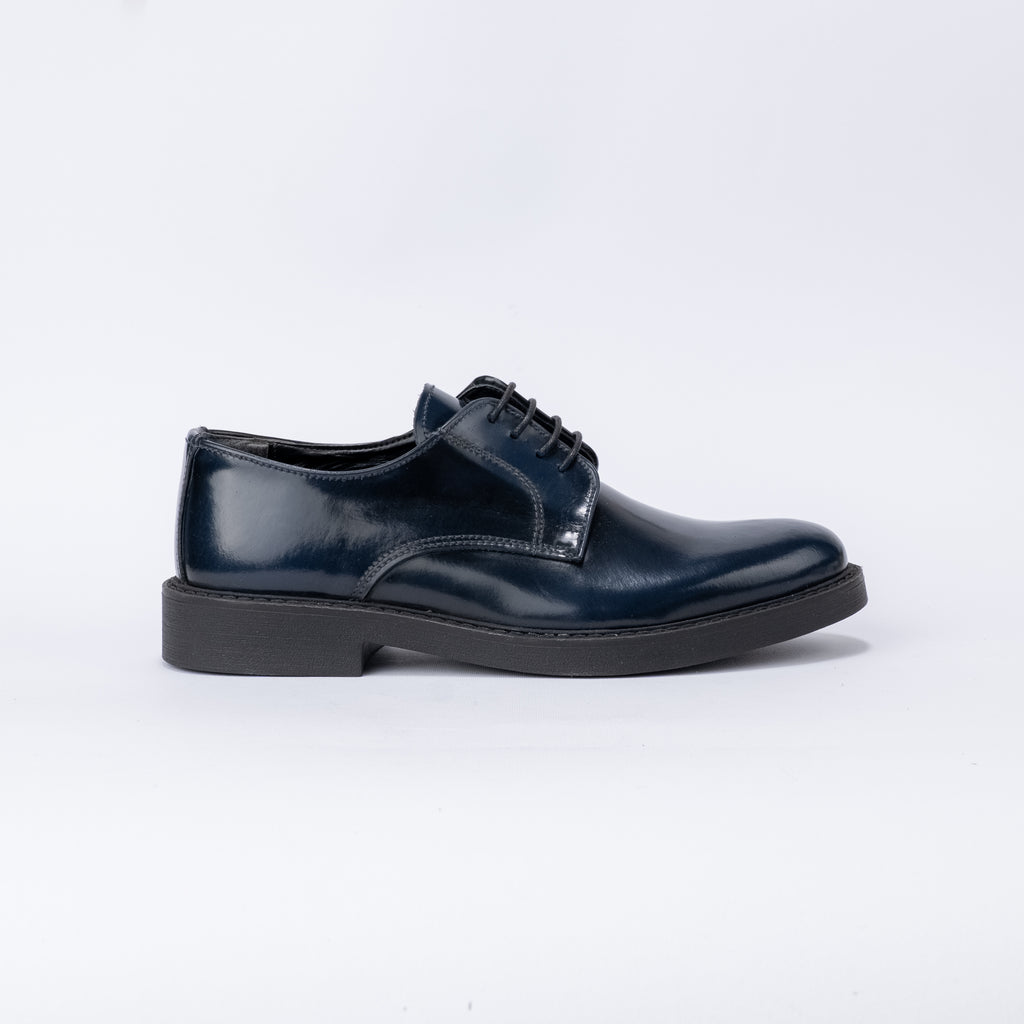Mocasín brillante con cordones - Azul