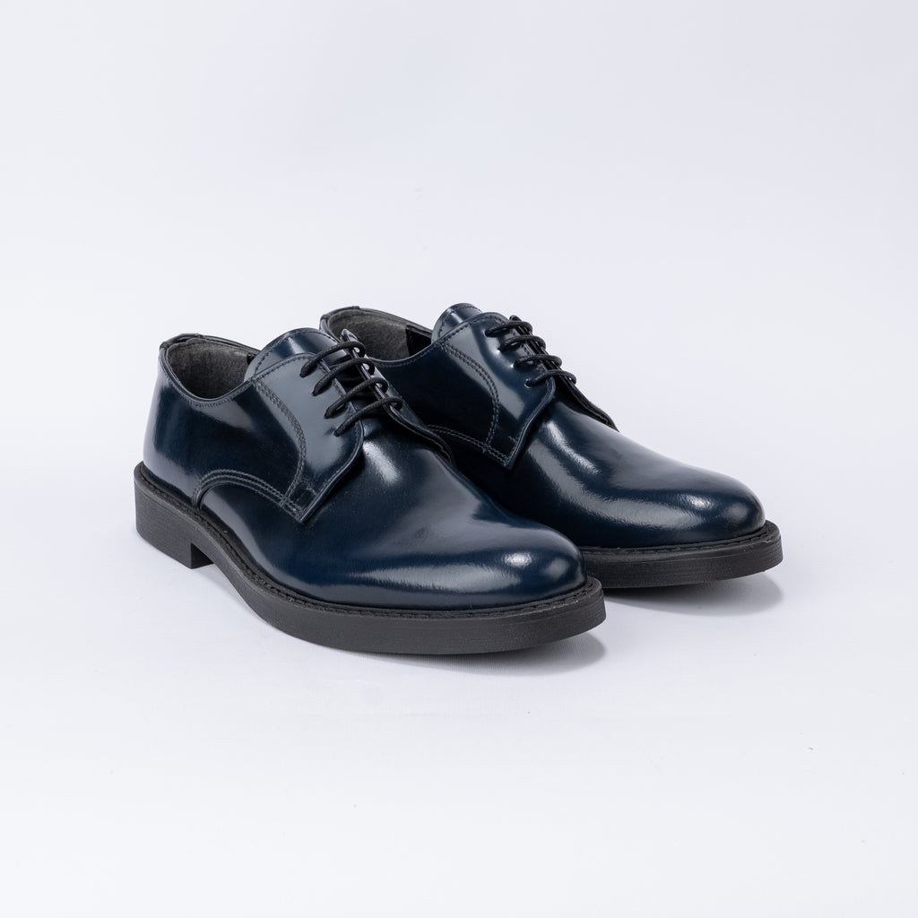 Mocasín brillante con cordones - Azul
