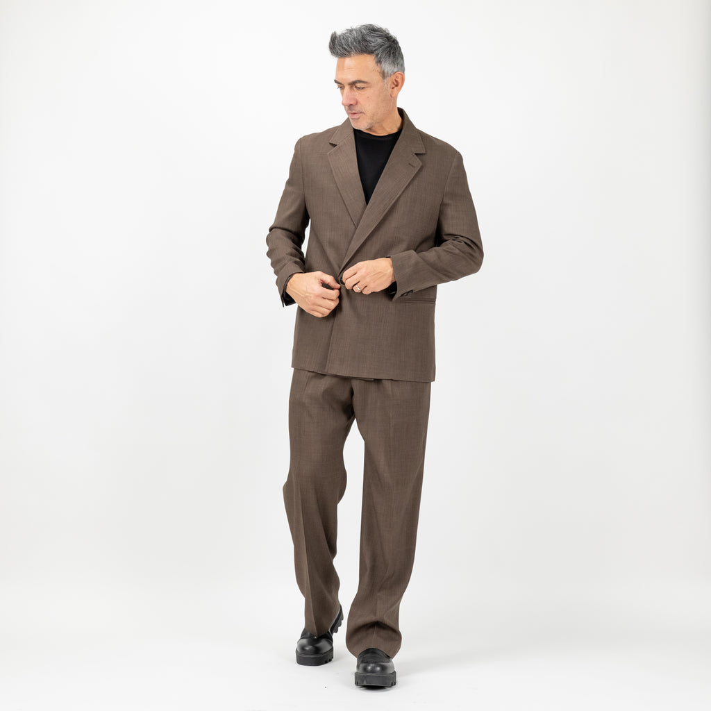 Traje cruzado extragrande - Gris paloma