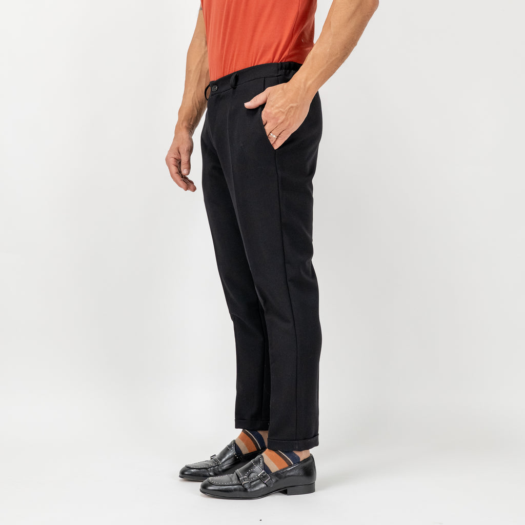 Pantalone con molla posteriore - Nero