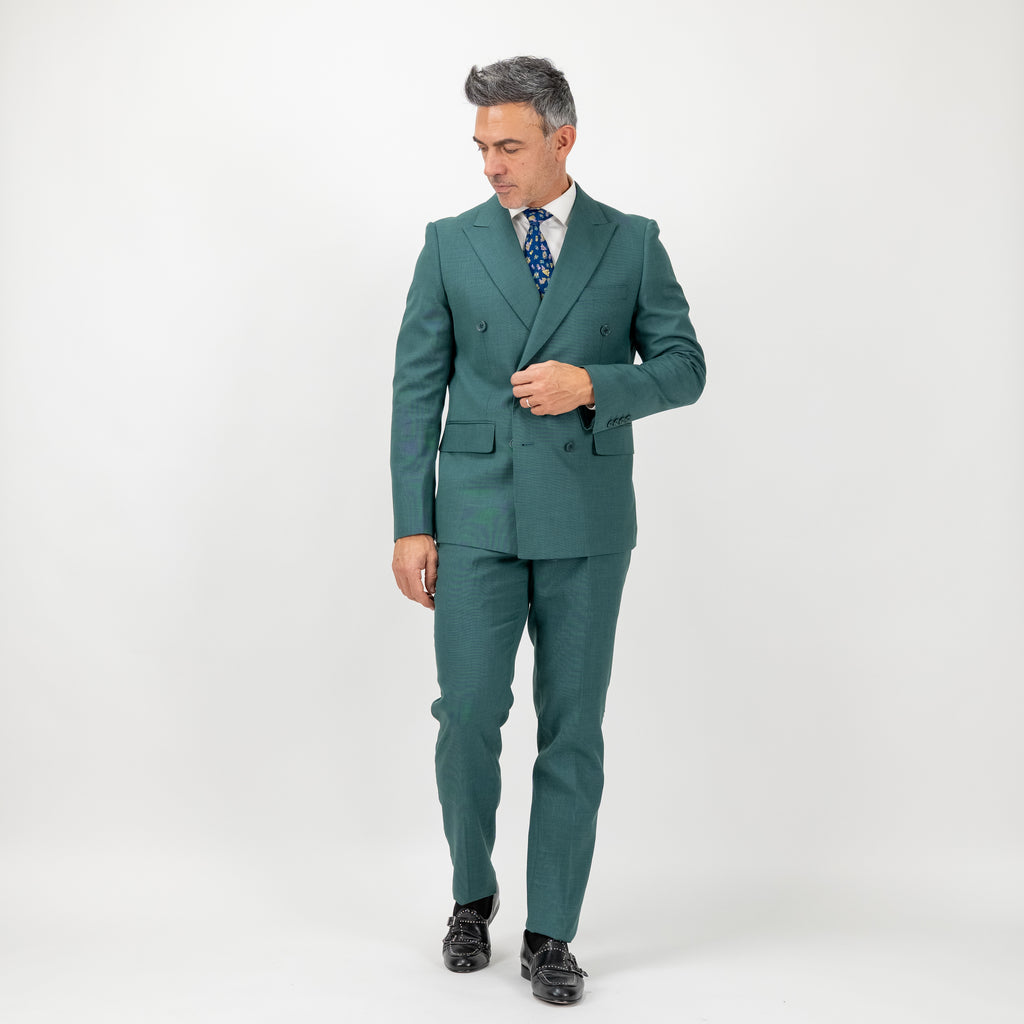 Traje cruzado melange - Verde