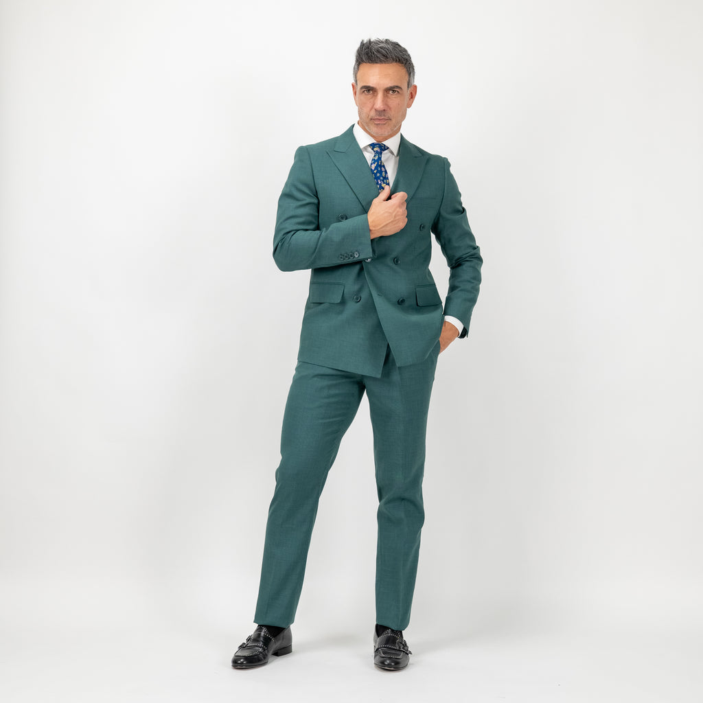 Traje cruzado melange - Verde