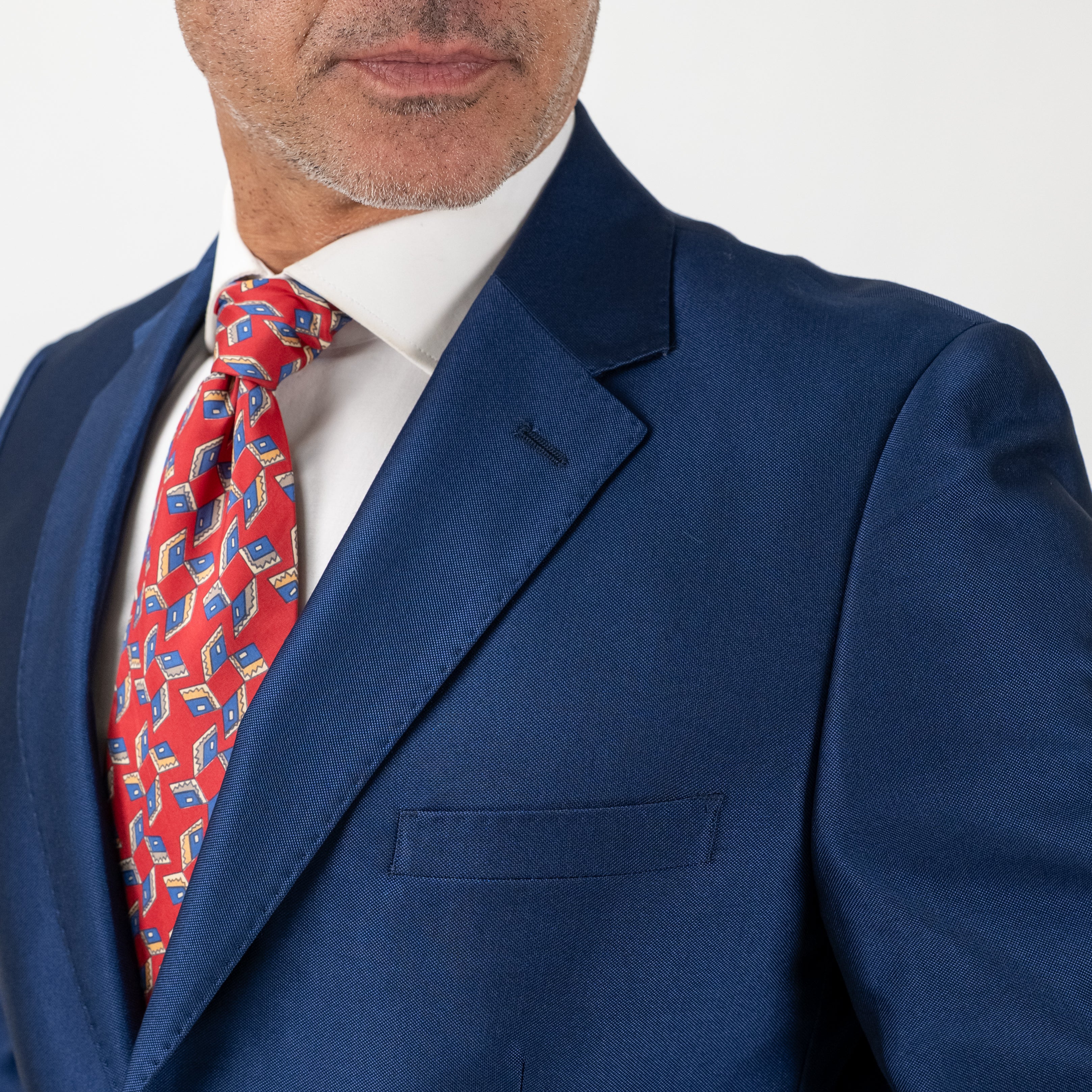 Traje brillante de un solo pecho - Azul marino