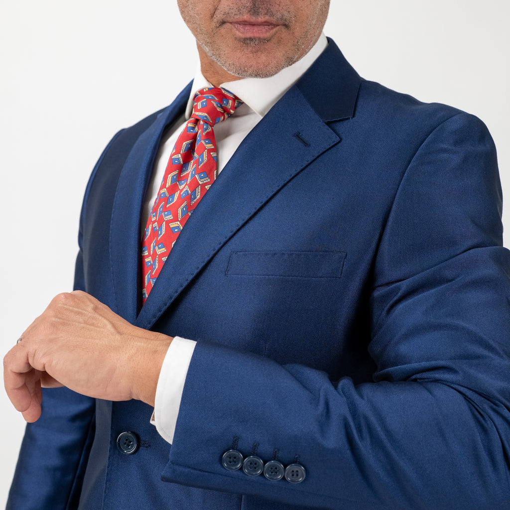 Traje brillante de un solo pecho - Azul marino