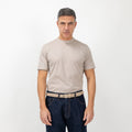 T-shirt in Filo di Scozia vestibilità aderente - Beige