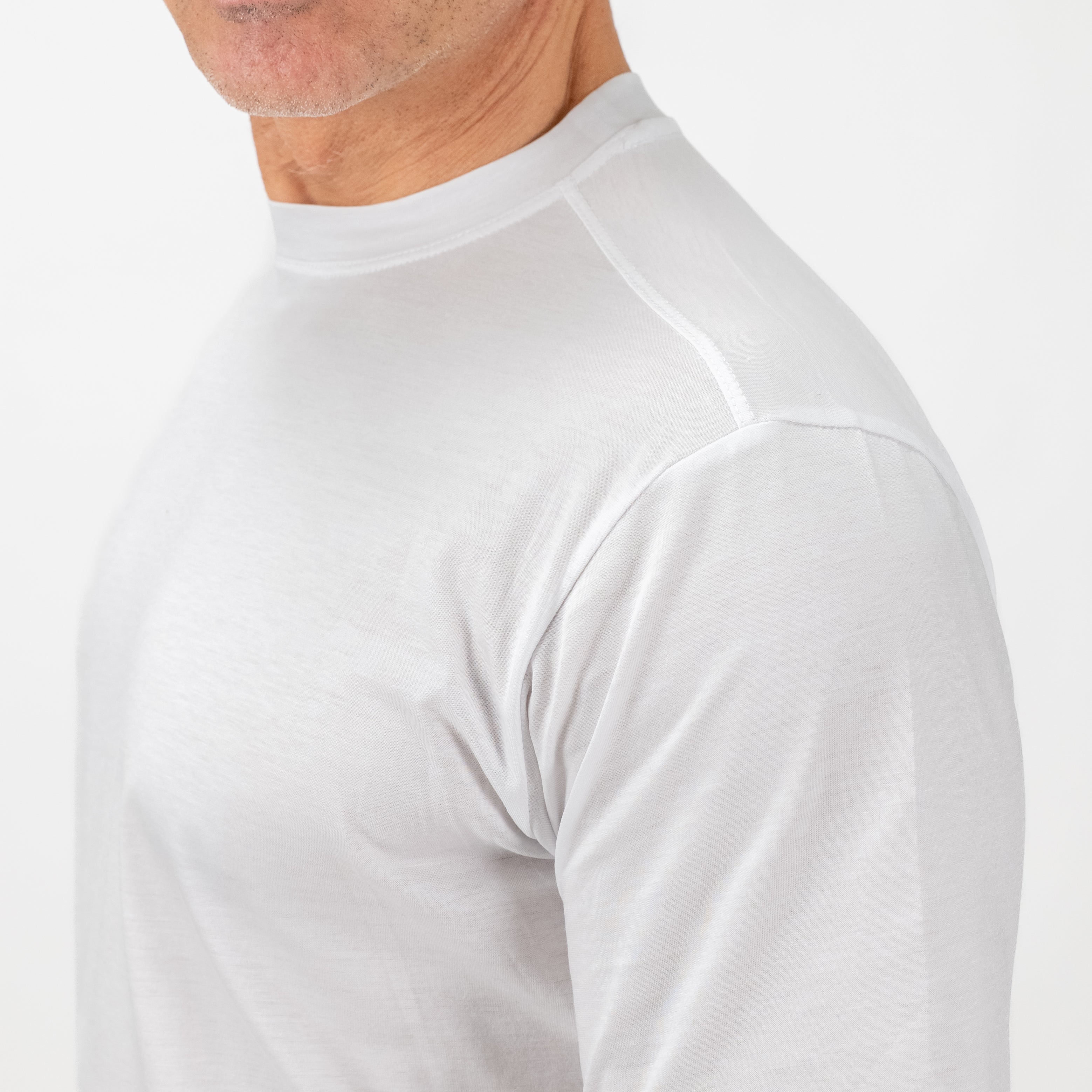 T-shirt in Filo di Scozia vestibilità aderente - Bianco