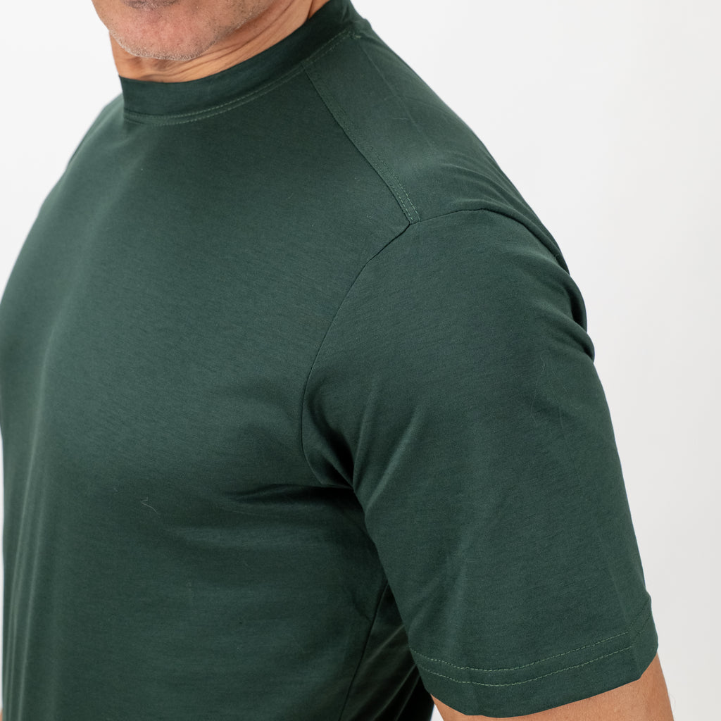 T-shirt in Filo di Scozia vestibilità aderente - Verde