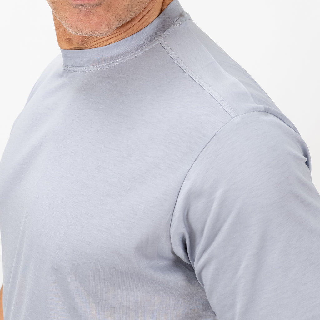 T-shirt in Filo di Scozia vestibilità aderente - Argento