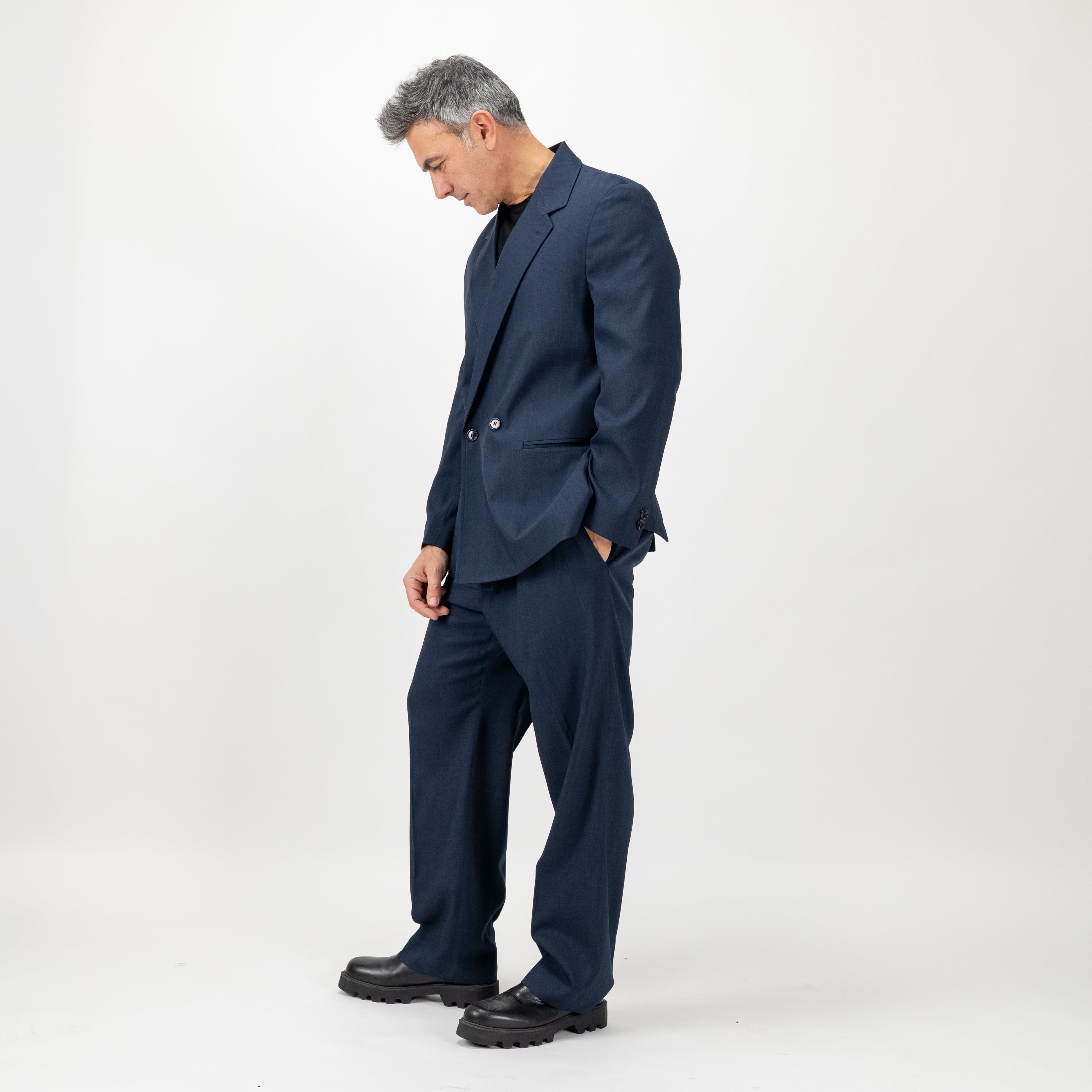 Traje cruzado extragrande - Azul