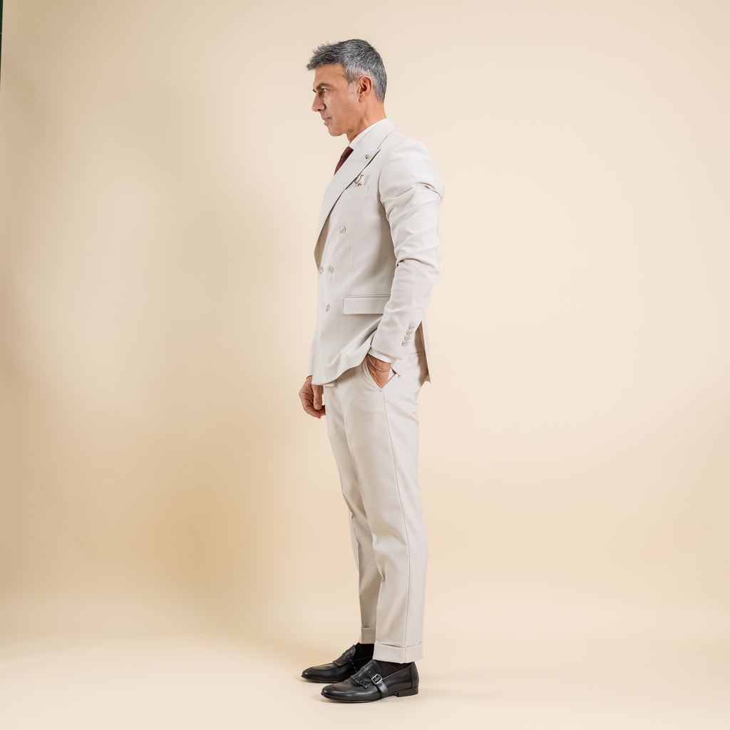 Traje cruzado con botones dorados - Azul royal