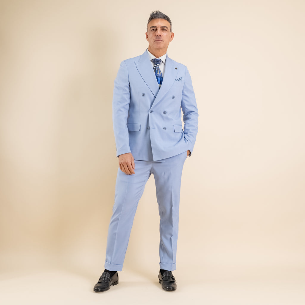 Double breasted suit with gold buttons - Royal blue