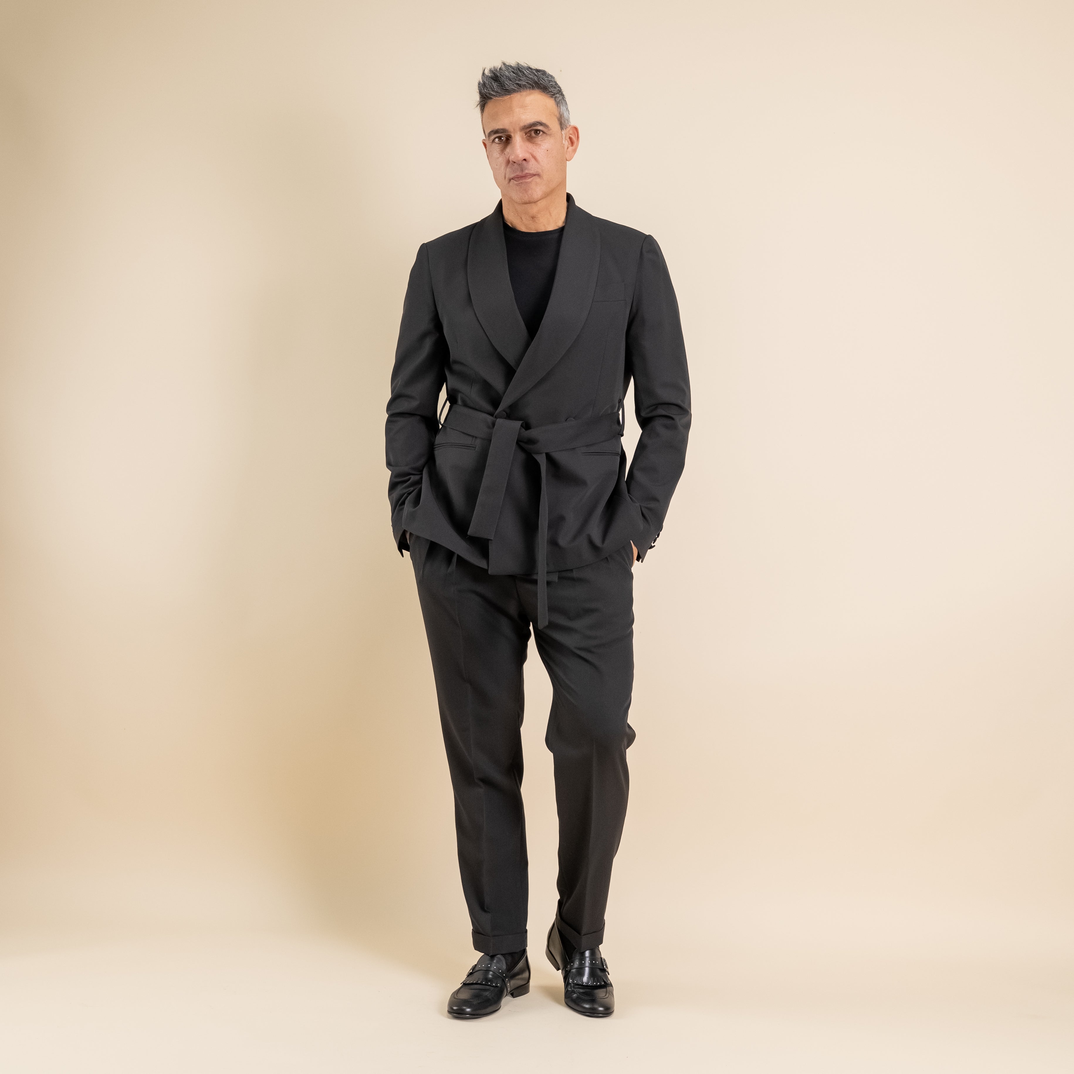 Traje cruzado con botones dorados - Azul royal