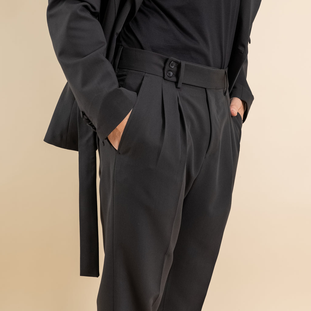 Traje cruzado con botones dorados - Azul royal