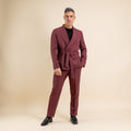 Abito doppiopetto kimono fit con allacciatura - Bordeaux