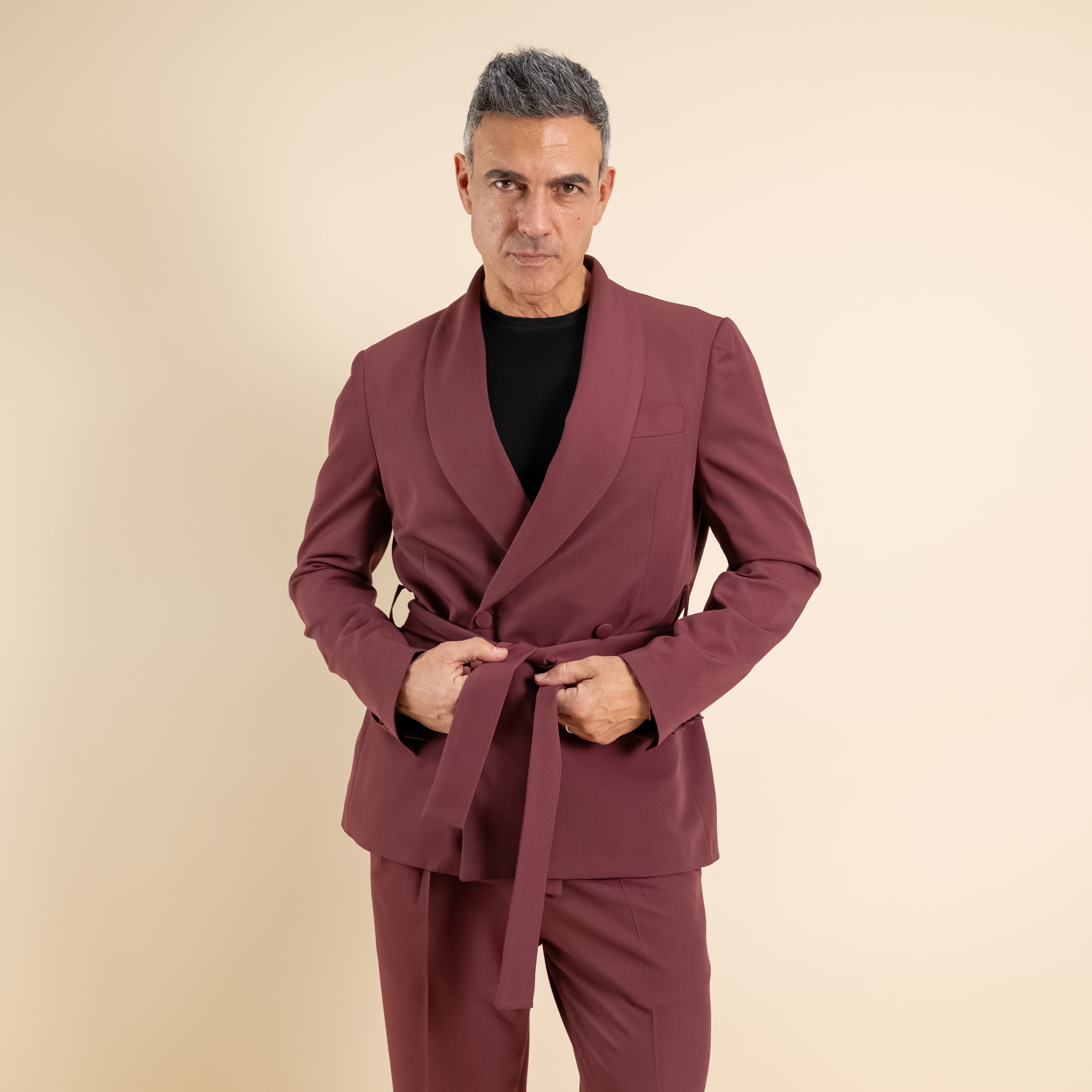 Traje cruzado con botones dorados - Azul royal