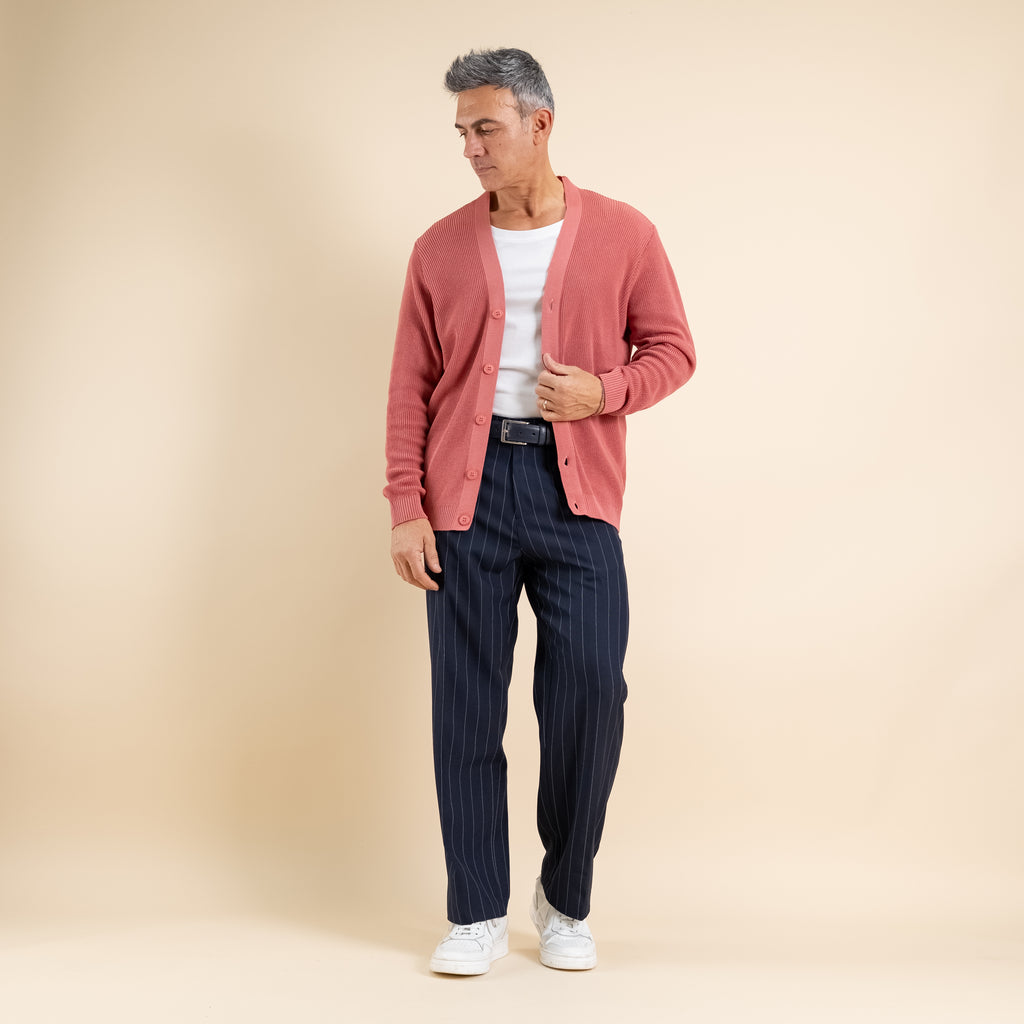 Cardigan in maglia a Scollo V –  Rosa